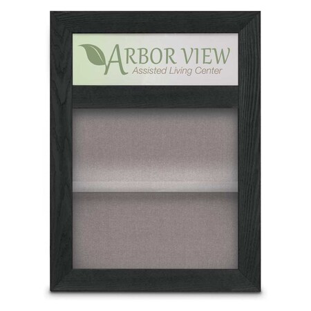 United Visual Products Outdoor Enclosed Combo Board, 48"x36", Gold Frame/Green & Forbo UVCB4836ODG-GREEN-FORBO
